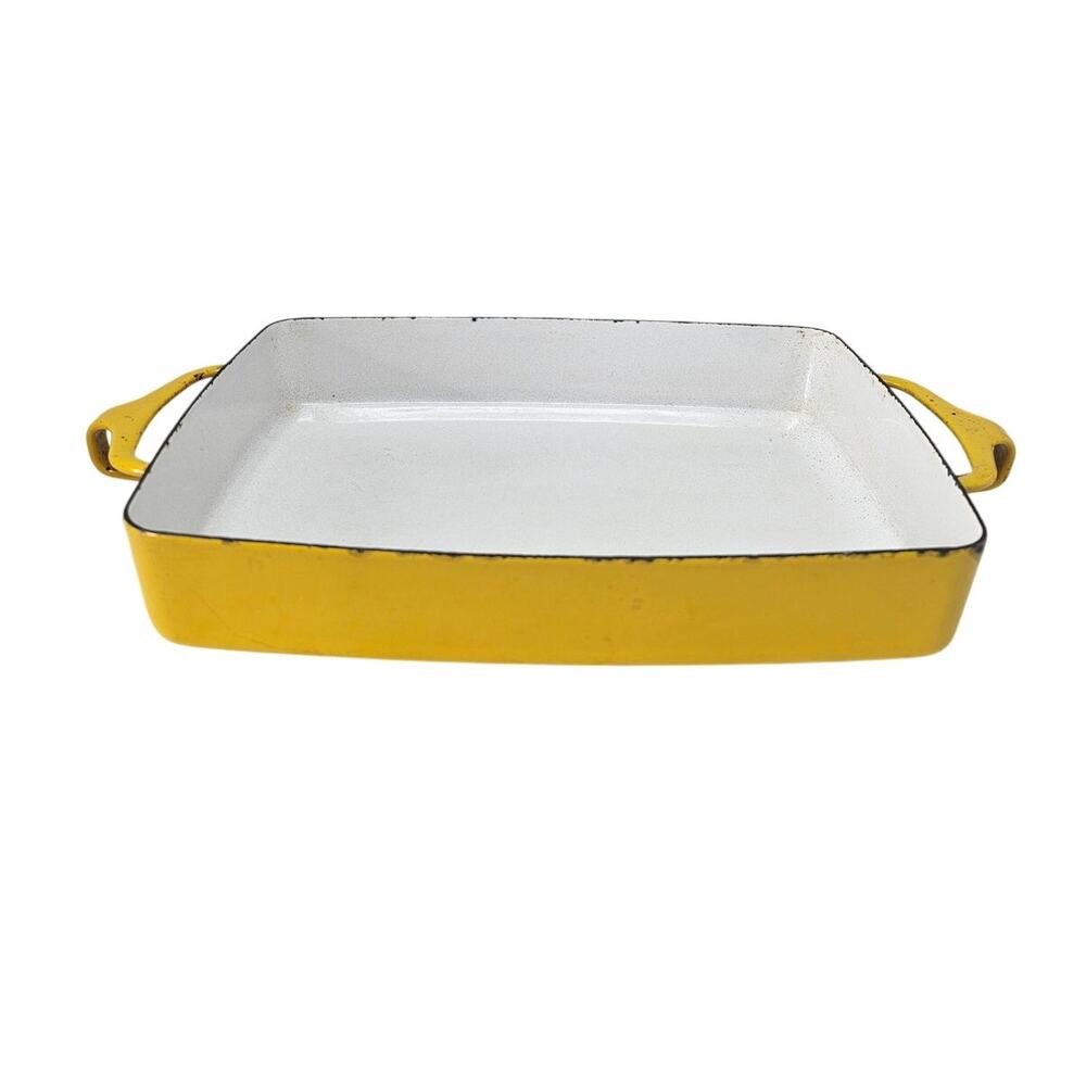 Dansk Kobenstyle Yellow Mid Century Enamel Baking Pan Lasagna 11x8 Modern